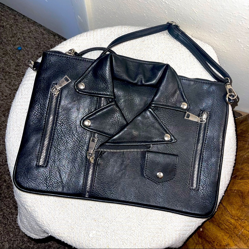 Leather Moto Jacket Clutch